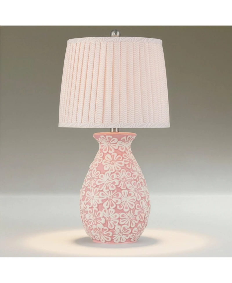 360 Lighting Buttercup 25"H Flowers Ceramic Table Lamp with Dimmer