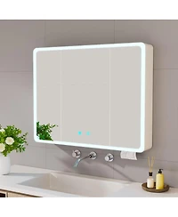 Busdays Led Bathroom Medicine Cabinet with Single-Color Light, Anti-Fogging, Easy to Install Aluminum-Plastic Cabinet