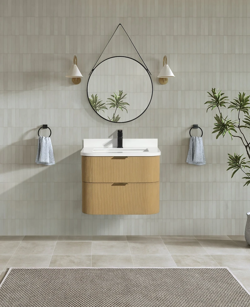 Ari Bath Chantal 30" Floating Bathroom Vanity Oak