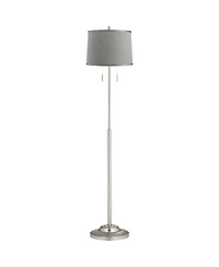 360 Lighting Abba Modern Floor Lamp Standing 66" Tall Brushed Nickel Dupioni for Living Room Bedroom Office House Home