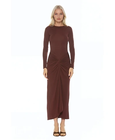 Alexia Admor Women's Revel Long Sleeve Draped Skirt Maxi Dress
