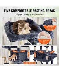 Zeus & Ruta 68.5 in. Cat Tree for Indoor Cats Modern Tall Tower with Cat Condos and Scratching Posts