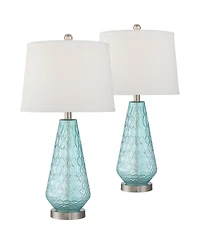 360 Lighting Dylan 27 1/2" Tall Modern Coastal Table Lamps Set of 2 WiFi Smart Socket Glass Living Room Bedroom