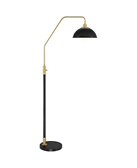 Possini Euro Design Baltar Modern 68 1/2" Tall Standing Floor Lamp Curved Arc Dimmable Metal Brass Finish Bedroom Dome Shade