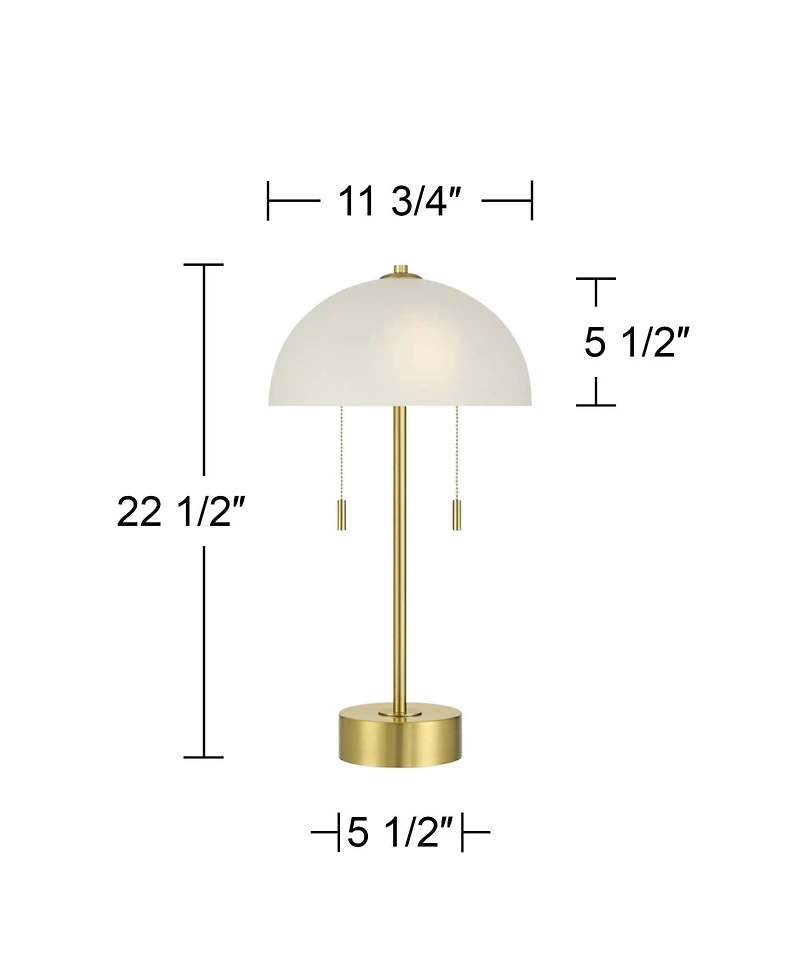 360 Lighting Lia 22 1/2" High Metal Mushroom Pull-Chain 2-Light Table Lamp