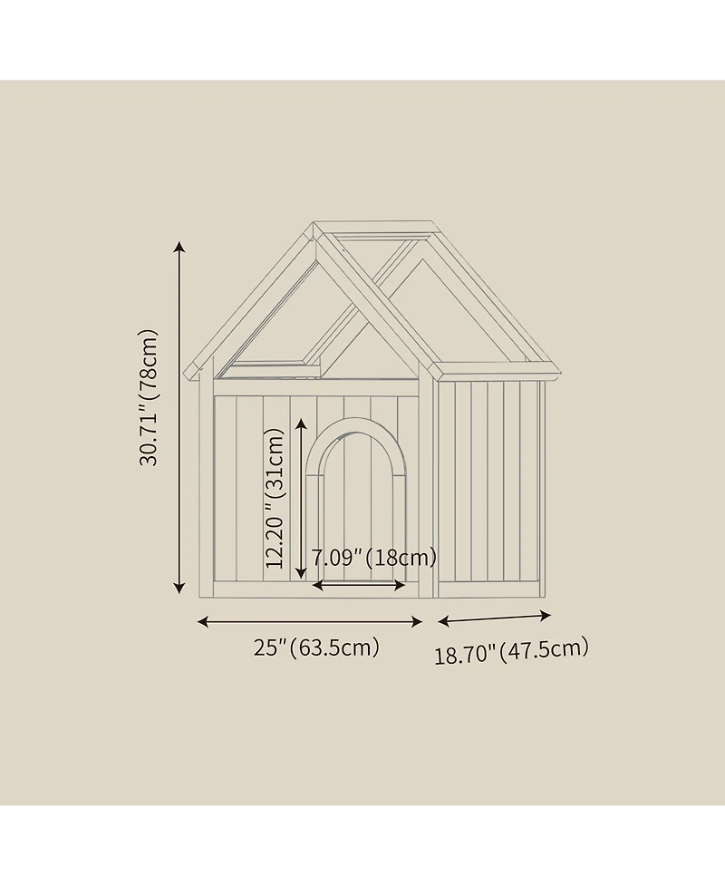 Zeus & Ruta Cedar Floral Carved Transparent Roof Cat House 63.5×47.5×77.6cm