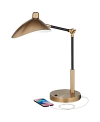 360 Lighting Colborne 28" Tall Mid Century Modern Desk Lamps Set of 2 Usb Port Adjustable Led