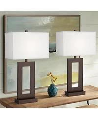 360 Lighting Marshall 30 1/4" Tall Open Window Large Modern End Table Lamps Set of 2