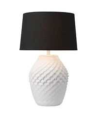 360 Lighting Simon 27" Tall Modern 3-Way Table Lamp Textured Geometric Pattern Finish Living Room Bedroom