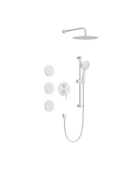 Busdays Complete Shower System with Rainfall Shower Head, Hand Shower, Slide Bar, 3 Bodysprays, Valve Trim and Lever Handles