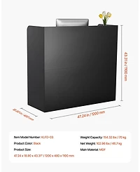 Gouun Reception Desk with Counter, 47 x 19 in Mdf Front Desk Table with 3 Drawers and Lockable Storage Cabinet
