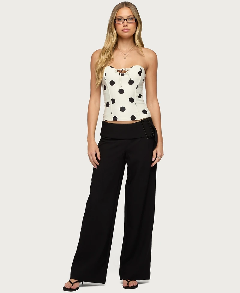 Edikted Women's Cerise Buckle Low Rise Baggy Pants