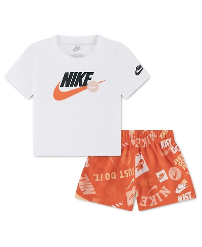 Nike Baby Boys' Crewneck T-Shirt and Printed Shorts, 2-Piece Set
