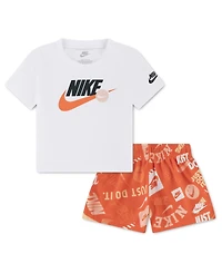 Nike Baby Boys' Crewneck T-Shirt and Printed Shorts, 2-Piece Set