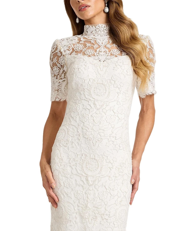 Tadashi Shoji Women's Marise Sequin Embroidered Illusion Dress