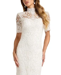 Tadashi Shoji Women's Marise Sequin Embroidered Illusion Dress