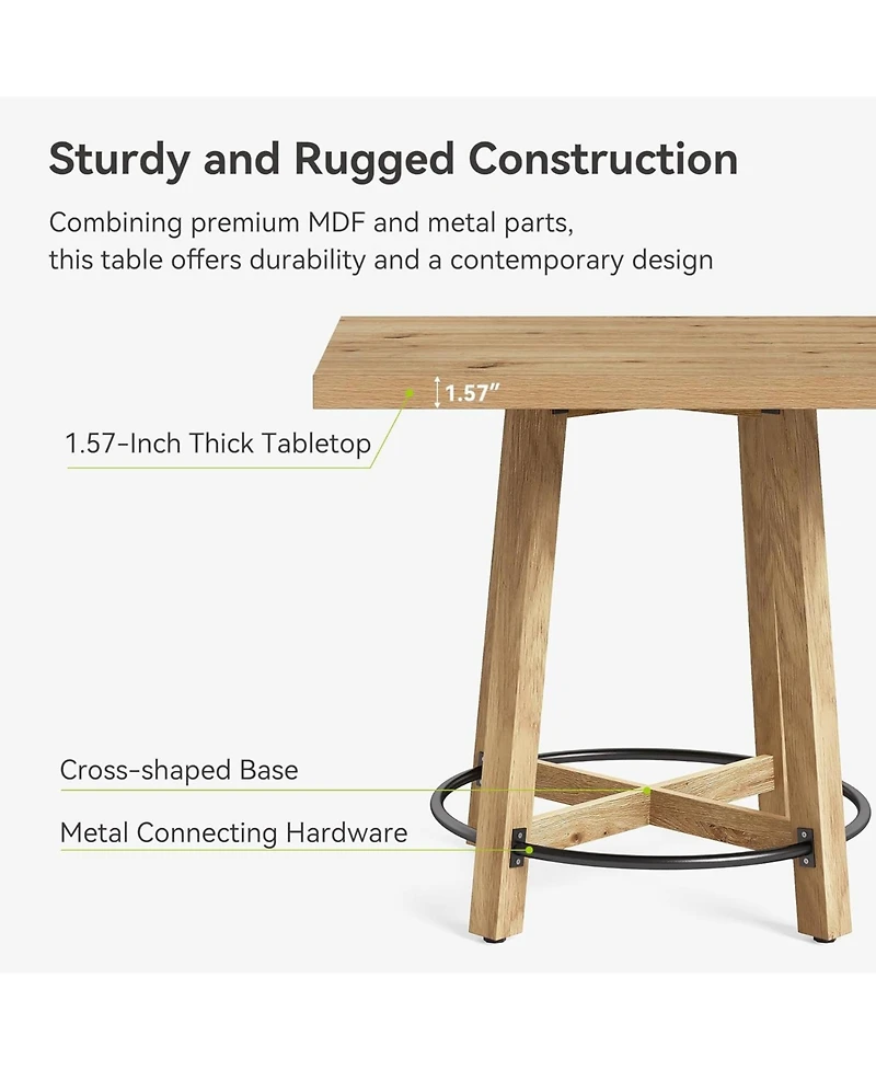 Tribesigns 31.5 Inch Modern Dining Table, Square Kitchen Table for Small Space, Perfect for 2-4 People