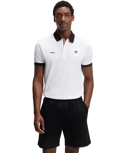 Boss by Hugo Men's Paddy Germany Country Flag Trim Polo Shirt