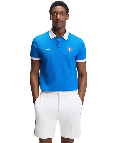 Boss by Hugo Men's Paddy Italy Country Flag Trim Polo Shirt