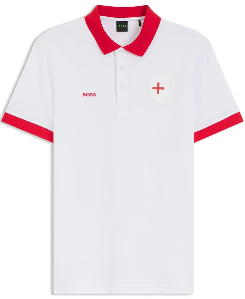 Boss by Hugo Men's Paddy England Country Flag Trim Polo Shirt