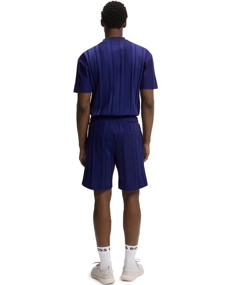 Boss by Hugo Men's Cotton-Jersey Lustrous Stripe Shorts