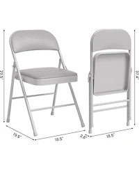 gaomon Folding Chairs 4 Pack With Padded Cushion and Back,Foldable Chair With Metal Frame Hold Up to 350 Pounds,Portable Folding Chair Suitable