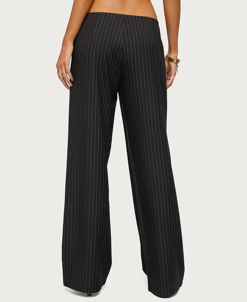 Edikted Women's Kerie Pinstripe Low Rise Pants