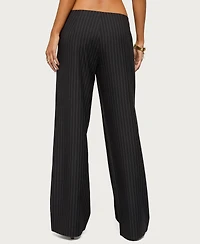 Edikted Women's Kerie Pinstripe Low Rise Pants