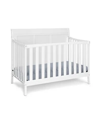 flynama 4in1 Convertible Crib Modern Sleigh Style Solid Headboard Split Panel Design Three Adjustable Mattress Heights for Baby Nursery