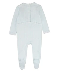 MeMoi Baby Girls "Snuggly Bear" Chevron-Printed Cotton-Rich Footie