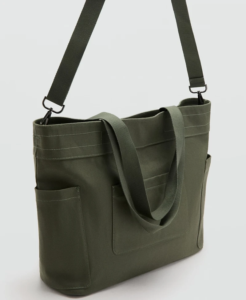 Mango Men's Pockets Cotton Tote Bag