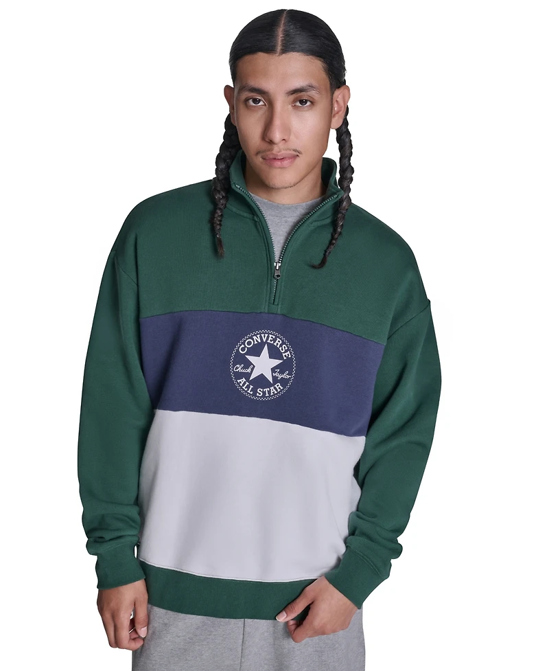 Converse Men's Regular-Fit Collared Neck Sweatshirt