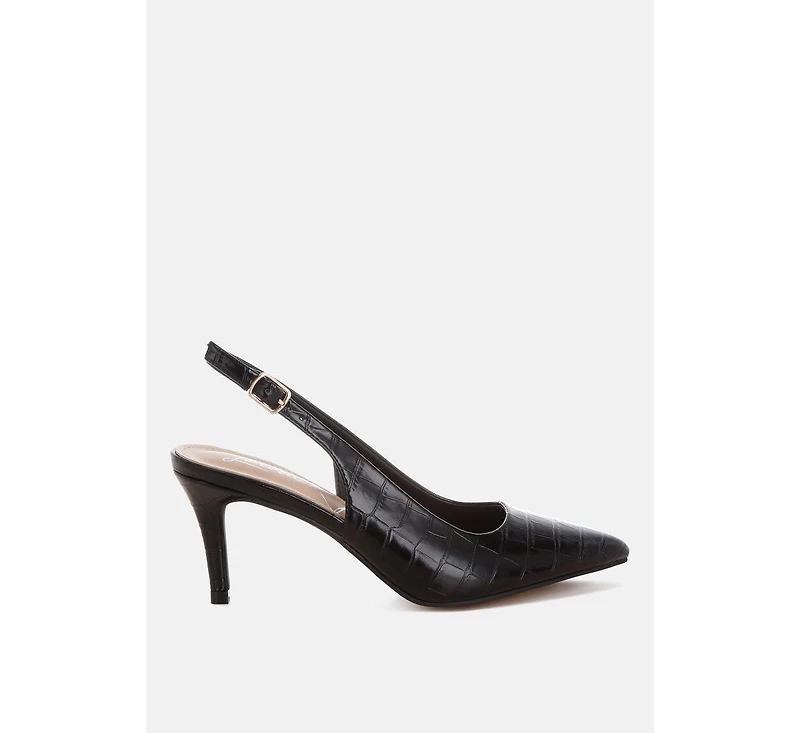 London Rag Women's Halins Pointed Toe Slingback Heels