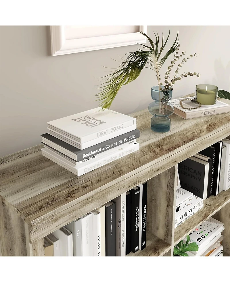 gaomon 3-Tier 6-Cube Bookcase, Wooden Cubby Bookshelf with Anti-Tip, Open Storage for Living Room, Bedroom, Office.