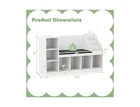 Slickblue 3-in-1 Standing Kids Bookcase with Reading Nook and Storage