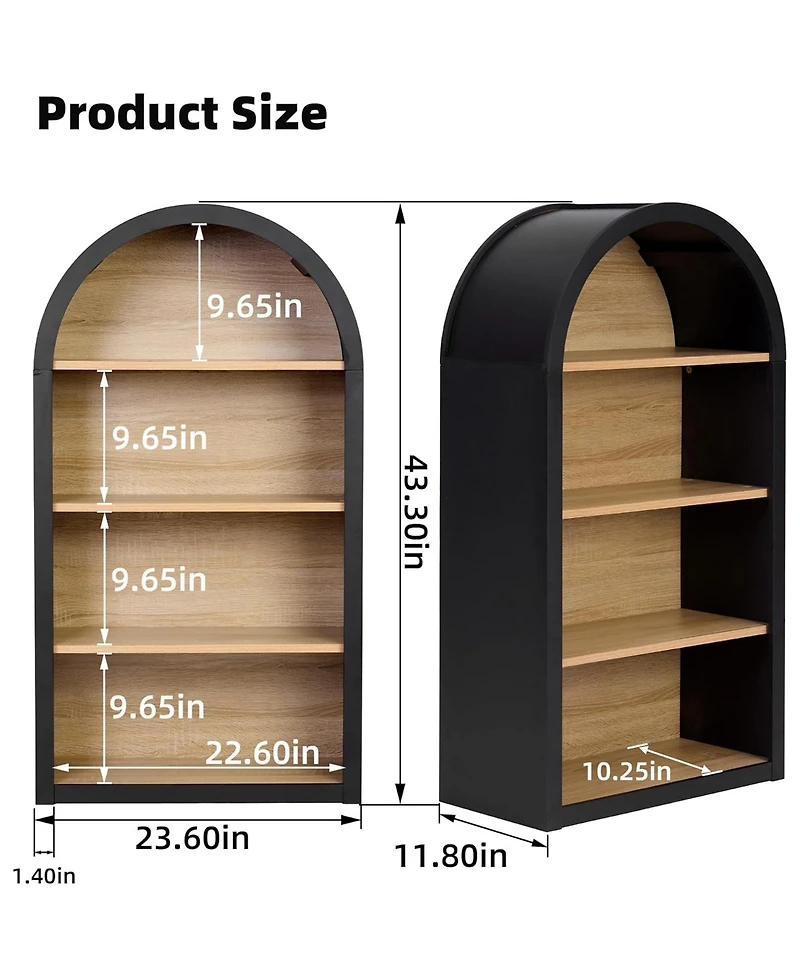 Rainsken 43" Arched Bookshelf