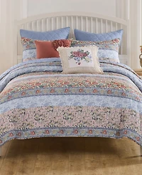 Greenland Home Fashions Kressida Modern Floral 3-Pc. Quilt Set, King/California King