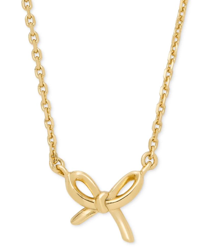 kate spade new york Girlie Pearlie Cubic Zirconia Mini Bow Pendant Necklace