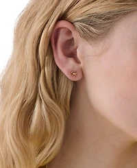 kate spade new york Cubic Zirconia Girlie Pearlie Mini Bow Stud Earrings (Also Available Silver-Tone)