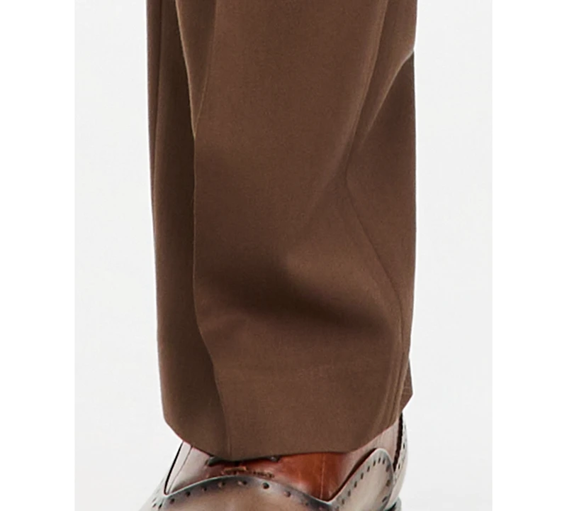 Tayion Collection Men's Classic-Fit Medium Brown Suit Separate Pants