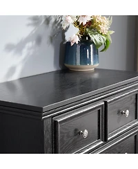 Flynama Stylish 6 Drawer Dresser Farmhouse Cabinet with Metal Slide Rails Anti Tipping Device for Home Use