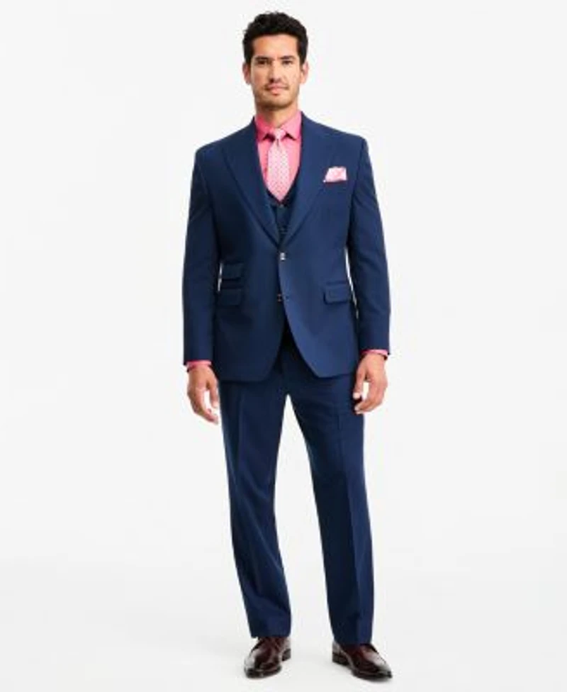 Tayion Collection Mens Classic Fit Navy Suit Separates