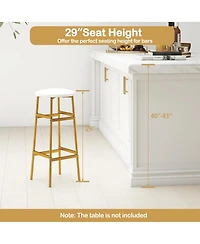 Gymax Bar Stools Set of w/ Sturdy Metal Frame and Footrest for Kitchen Island