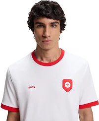 Boss by Hugo Men's Stretch-Cotton Canada Country Flag Logo T-Shirt