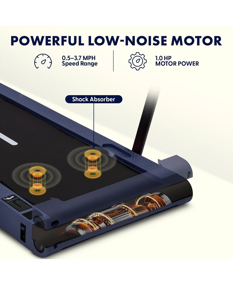 Squatz 2-in-1 Walking Pad Treadmill with Vibration Plates (SQWPVH15BL)