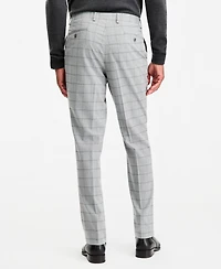 Tayion Collection Men's Classic-Fit Gray & Black Check Suit Separate Pants