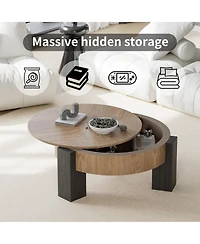 Rainsken 31.5'' Round Coffee Table with Hidden Storage