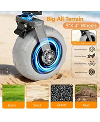 Rainsken Heavy Duty Utility Wagons, Extra Long Large Foldable Wagon with Opened Tailgate and All-Terrain Wheels.