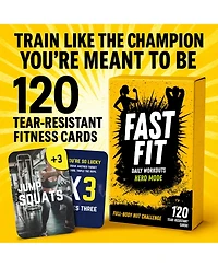 Quokka Fast Fit Mode Workout Cards — 120 Tear Resistant Hiit Fitness Deck