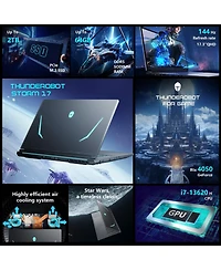 Thunderobot Storm Traditional Laptop Intel Core i7 32GB Ram Nvidia GeForce Rtx 4050 2TB Ssd Storage Windows 11 Home 144Hz